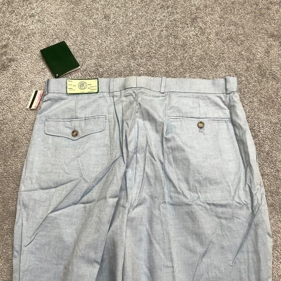 Club Room Vintage 80's Dress Pants Mens 36x34 Light Blue Cotton Trousers NWD - Picture 3 of 16